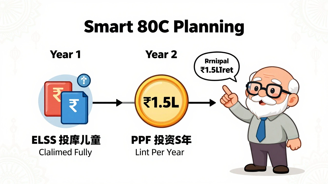 A timeline showing smart tax planning across three years with home expenses and investments.