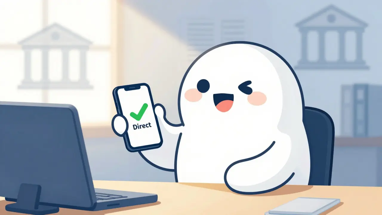 Happy investor choosing direct plan on smartphone