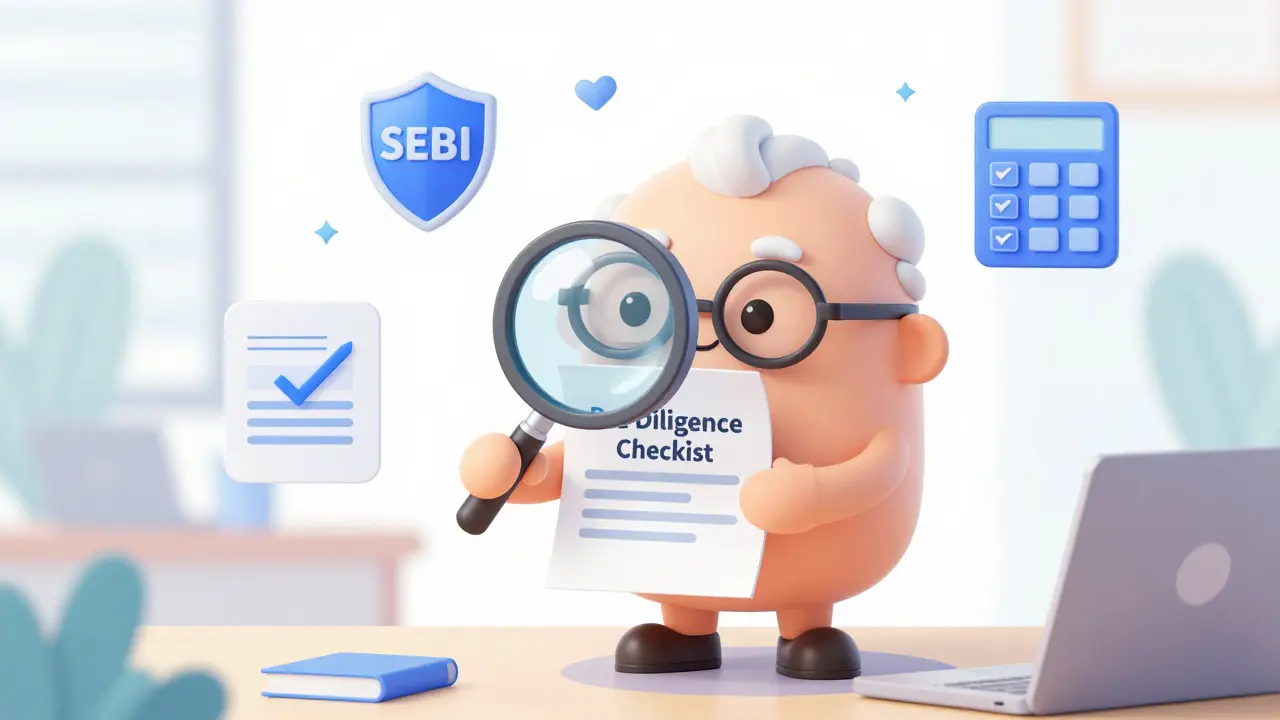 Advisor checking due diligence checklist for safe investing