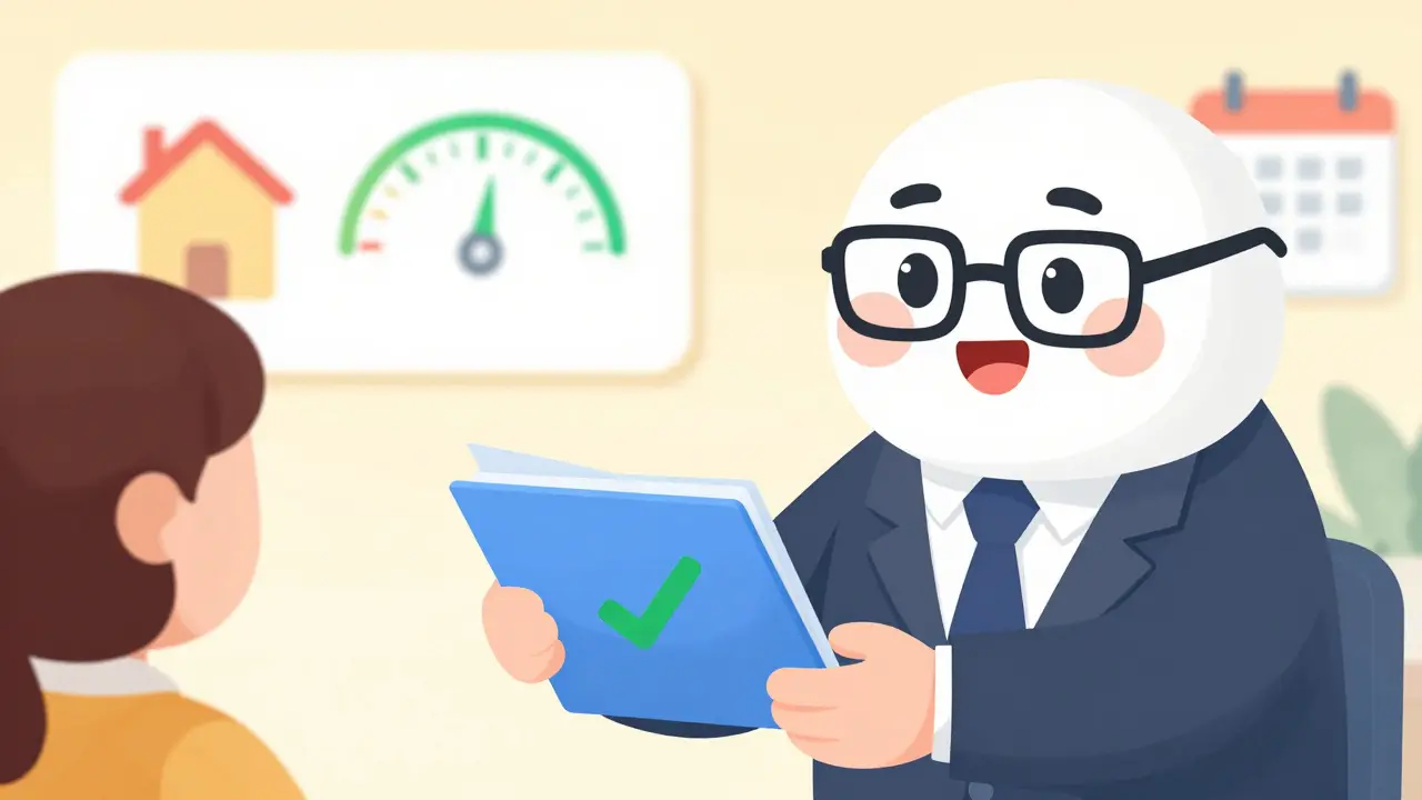 Friendly banker handing a loan approval folder to a customer