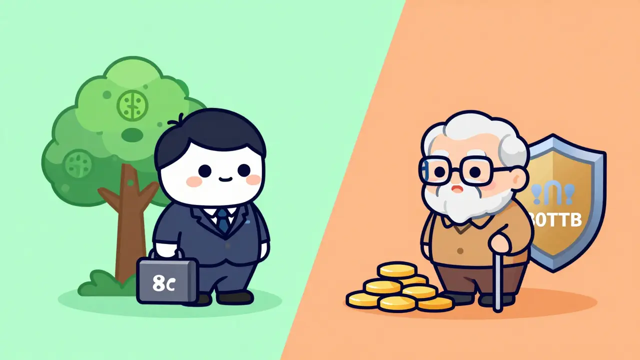 Illustration comparing Section 80C for workers and 80TTB for seniors