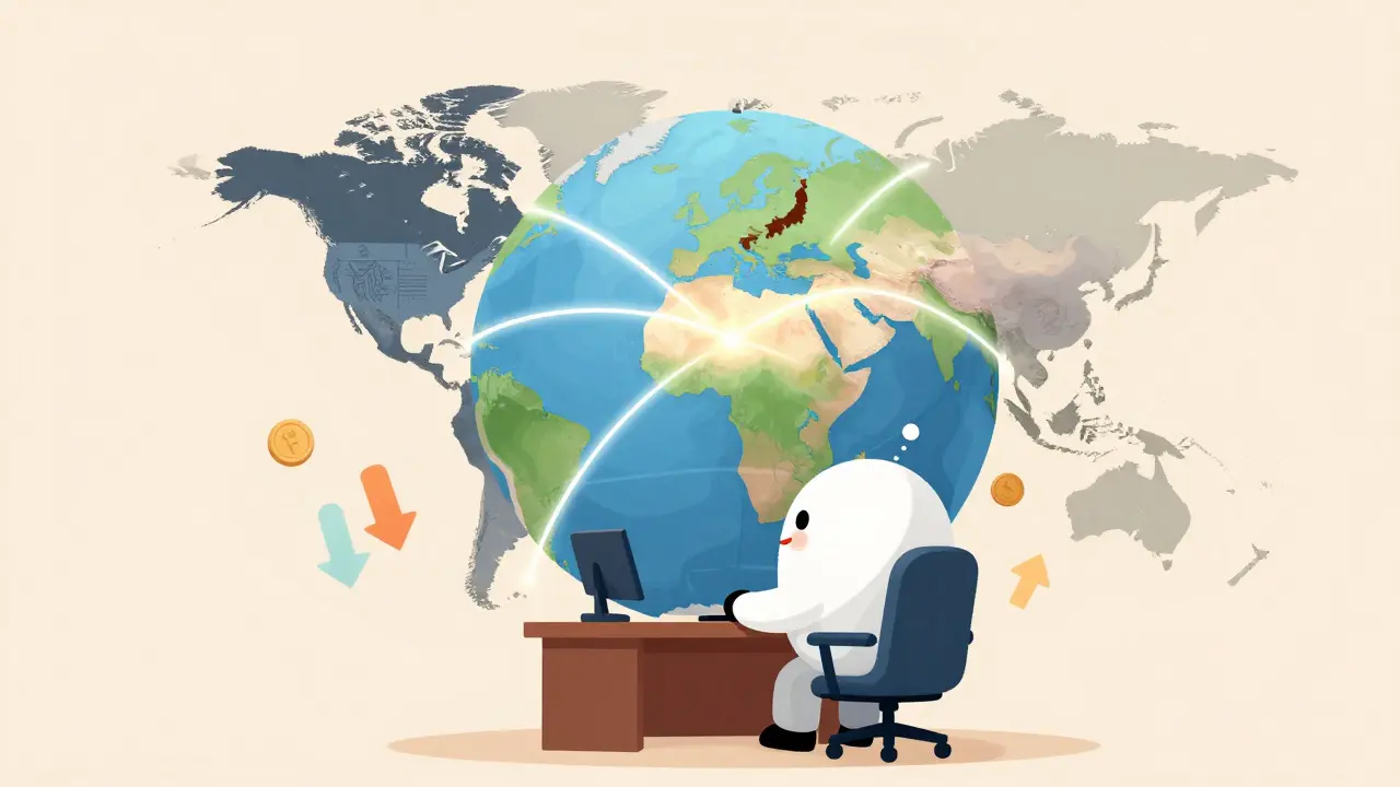 Illustration of global markets affecting Indian trading