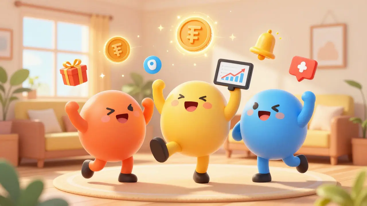 Happy investors celebrating automatic dividends and bonus shares