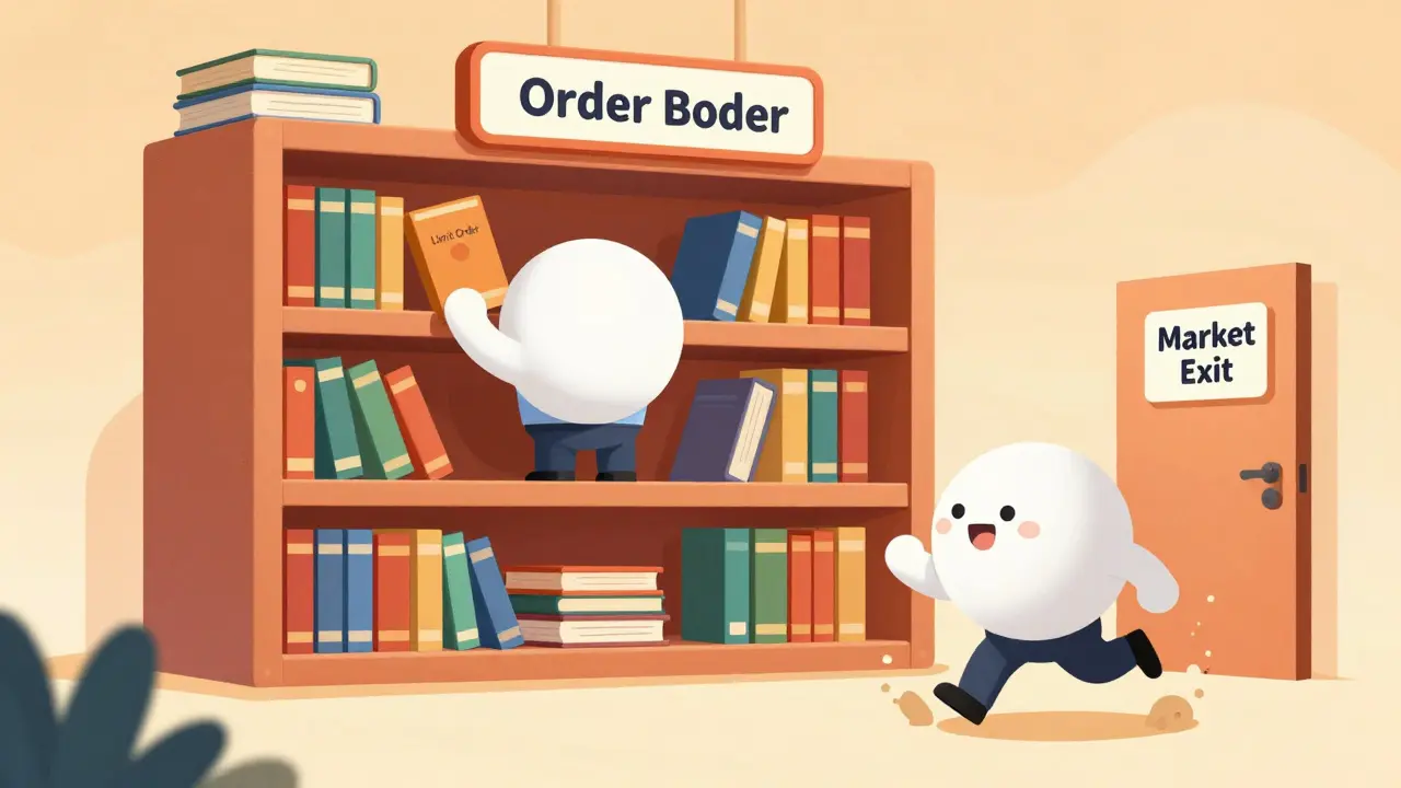 Illustration of order book shelves and slippage risk concepts